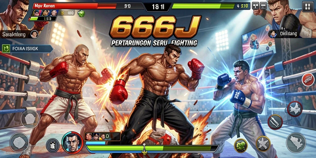 Tampilan gameplay seru penuh aksi di 666J.