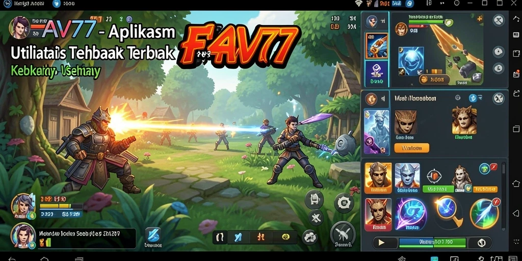 Tampilan aplikasi FAV77 dengan fitur utilitas lengkap.