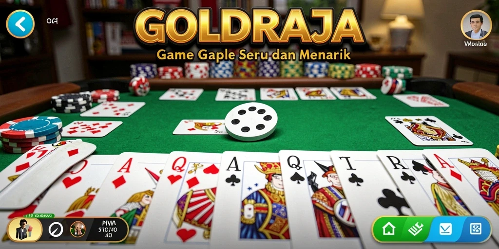 Screenshot gameplay GOLDRAJA yang menampilkan suasana permainan Gaple.