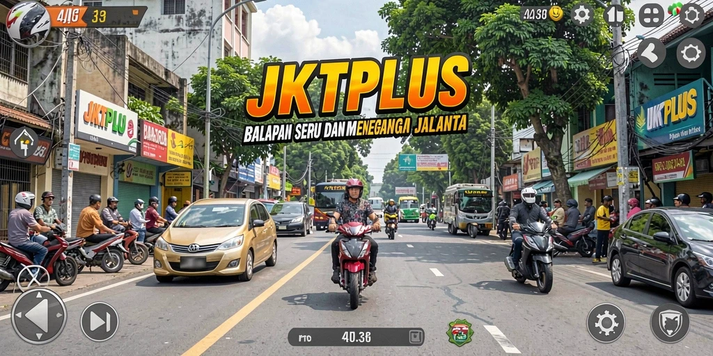Gameplay balapan seru di jalanan Jakarta dengan mobil kustomisasi.